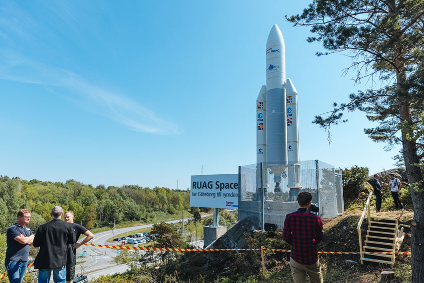 Ariane-5, scale 1:5 Göteborg Sweden RUAG Space rocket model
